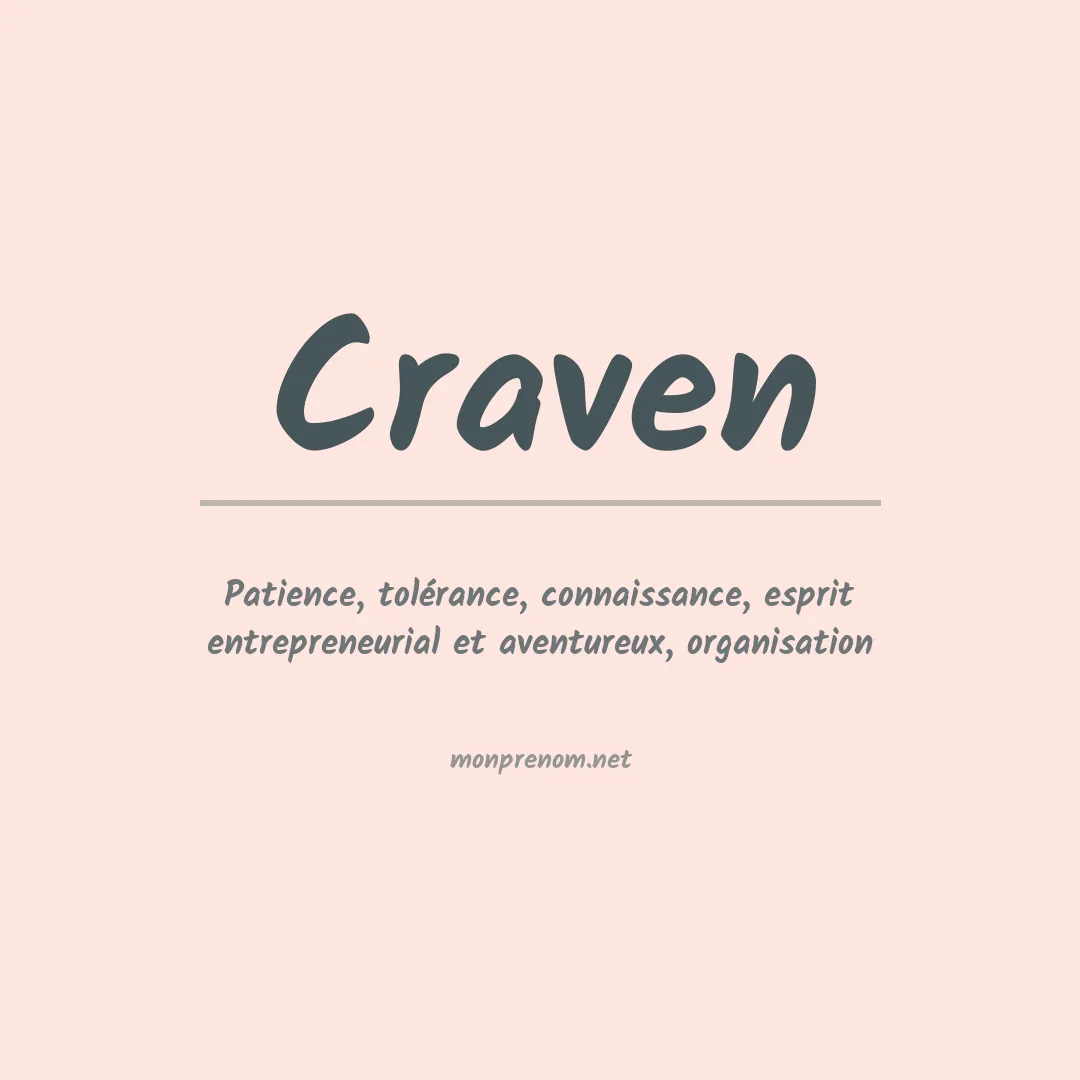 Signification du prénom Craven