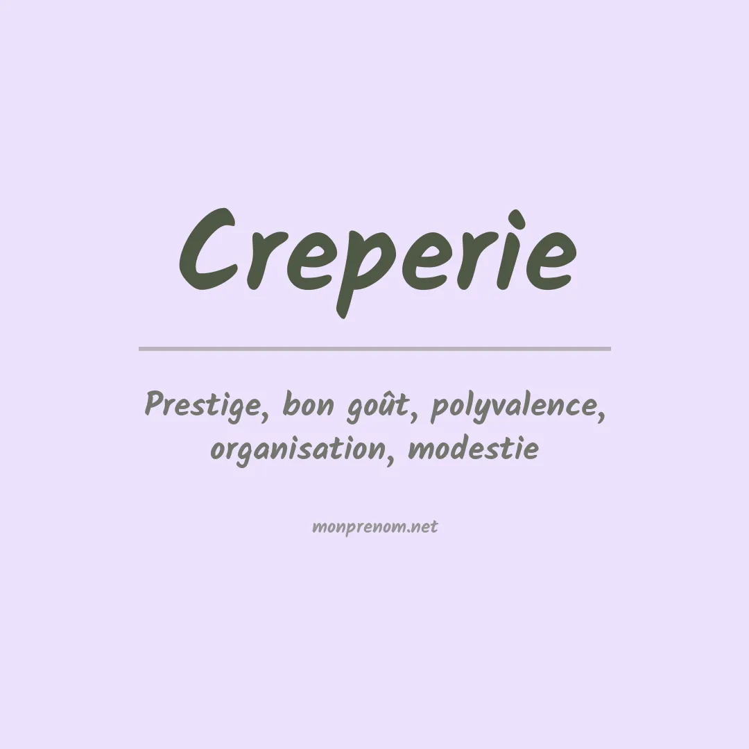 Signification du prénom Creperie