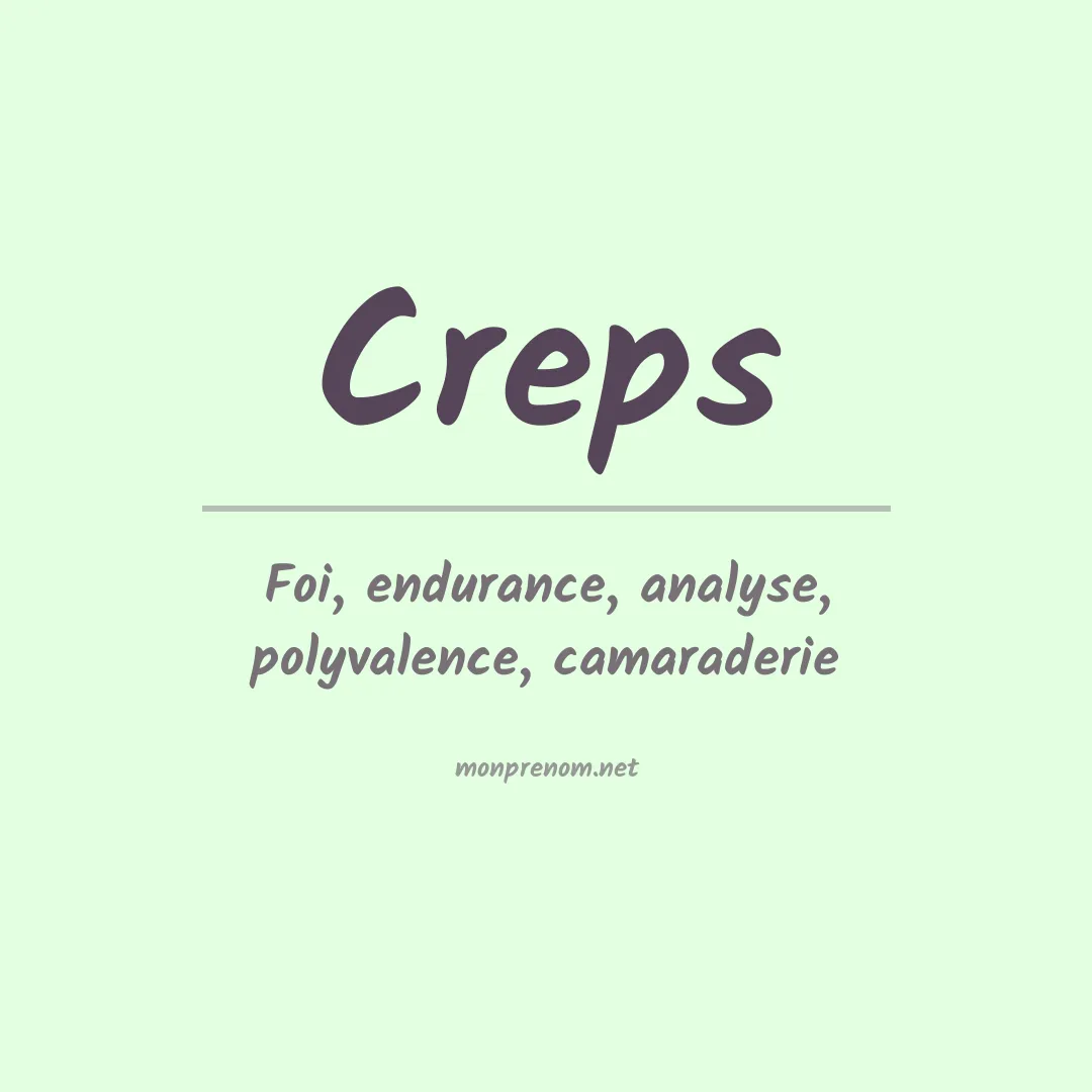 Signification du prénom Creps
