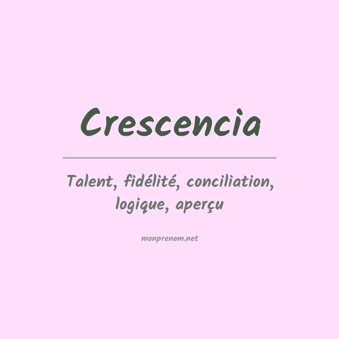 Signification du prénom Crescencia