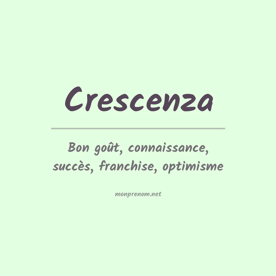 Signification du prénom Crescenza