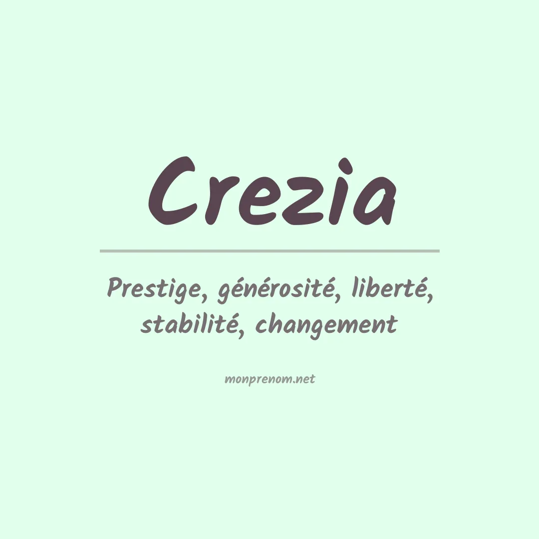 Signification du prénom Crezia