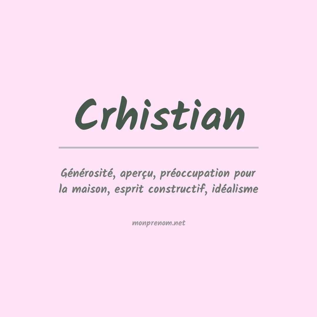 Prénom Crhistian