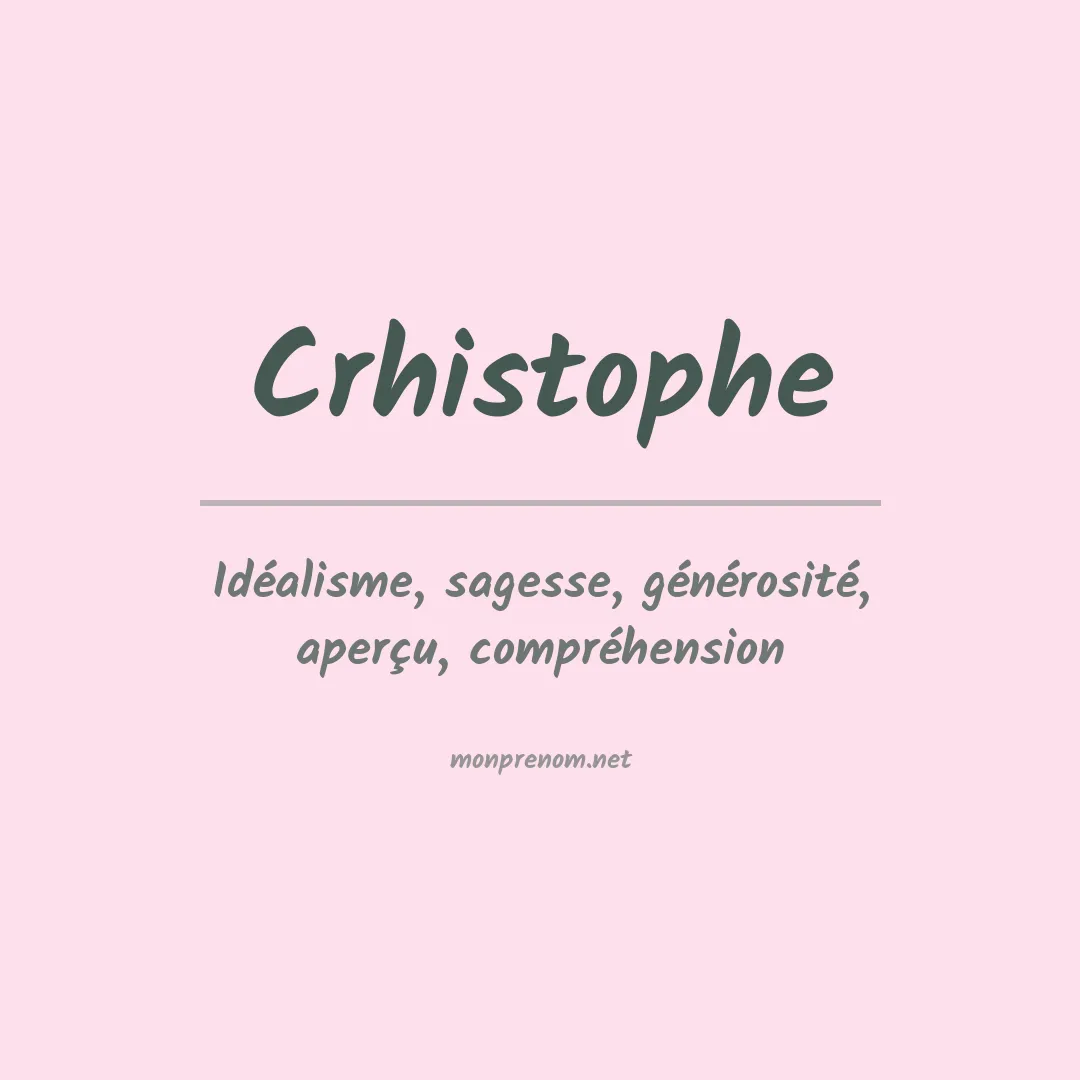 Signification du prénom Crhistophe