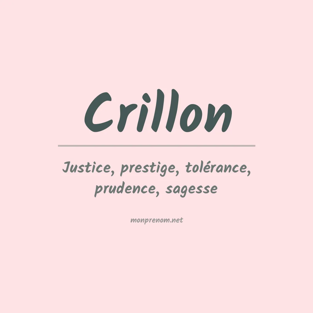 Signification du prénom Crillon