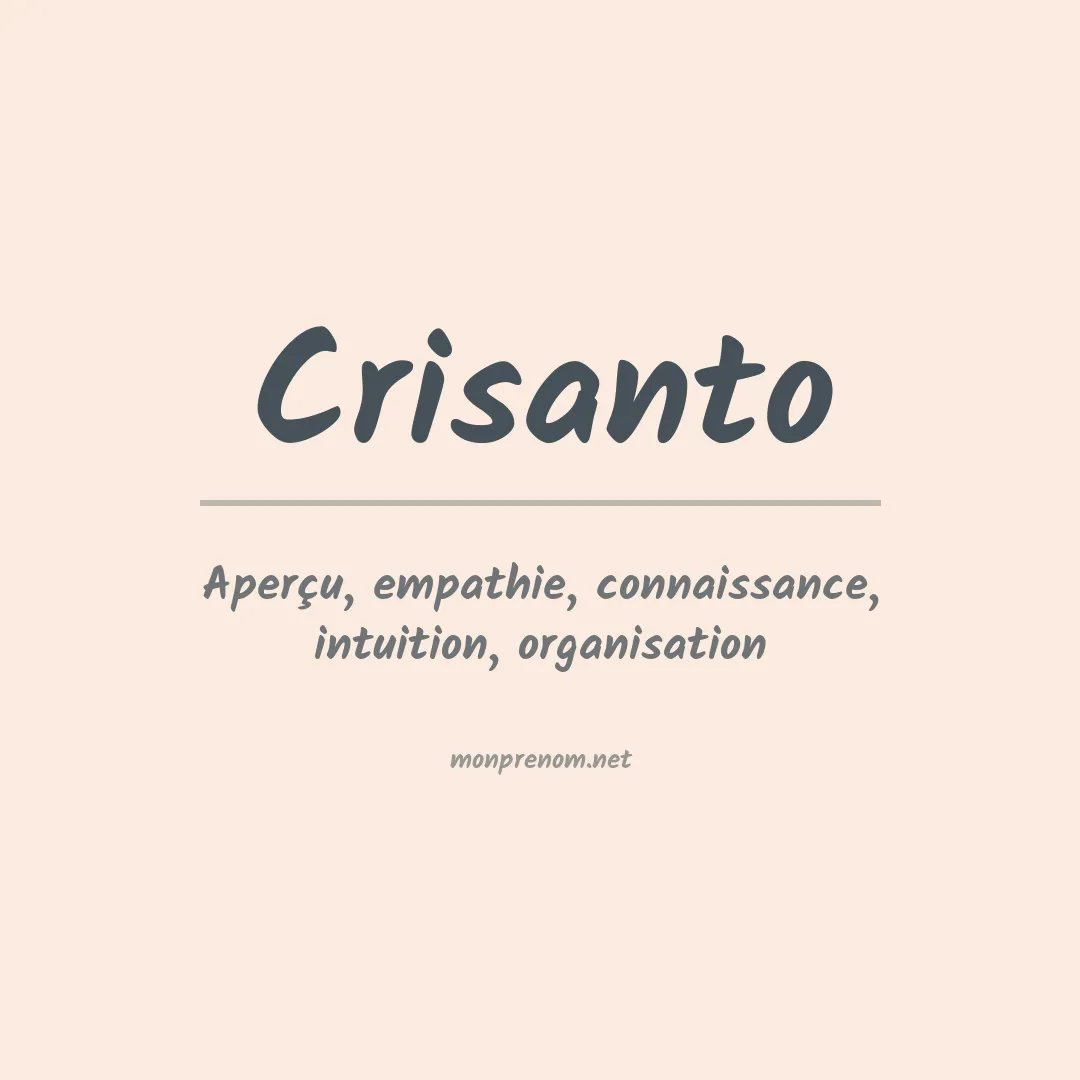 Prénom Crisanto