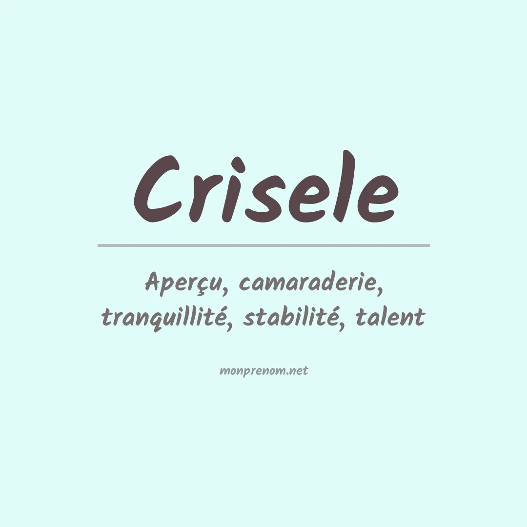 Prénom Crisele