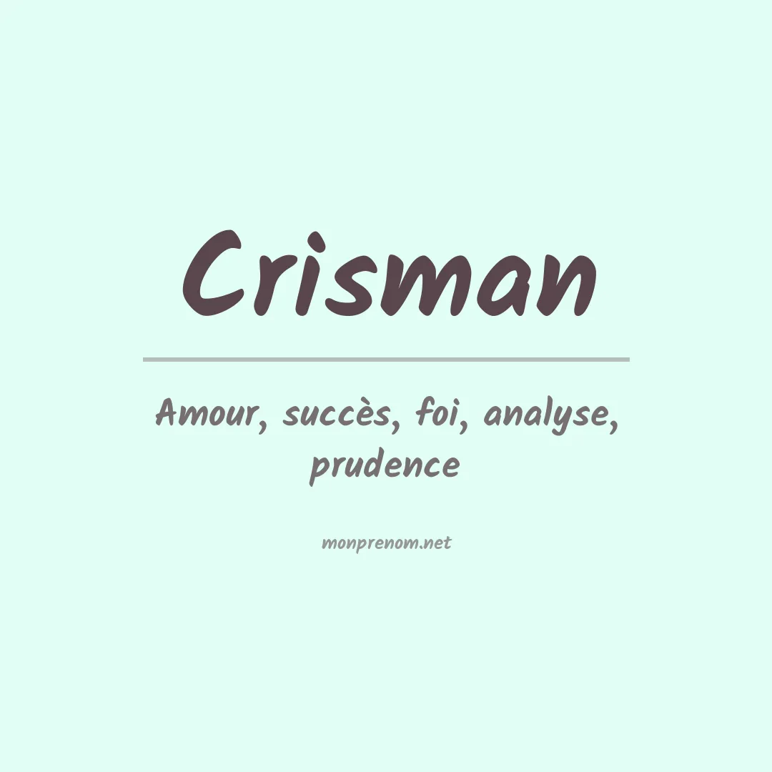Prénom Crisman