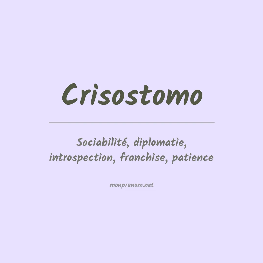 Prénom Crisostomo