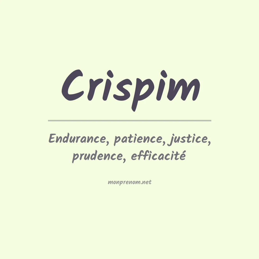 Signification du prénom Crispim