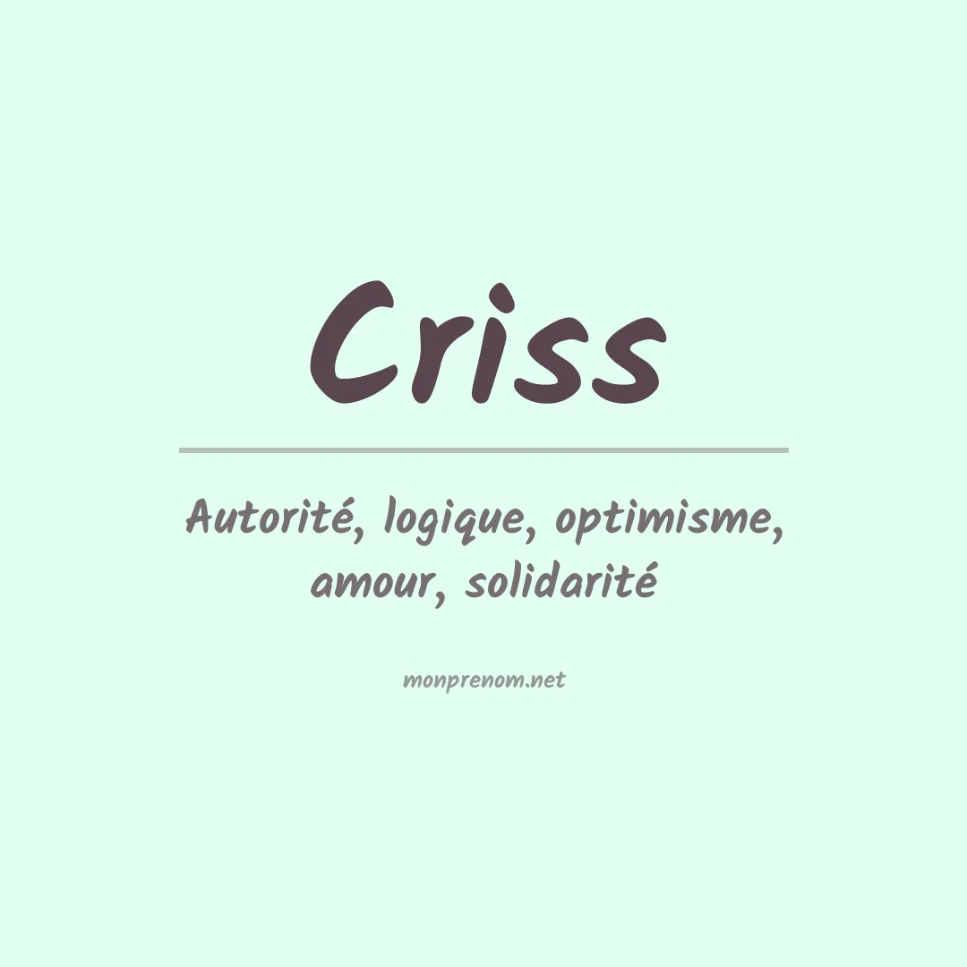 Prénom Criss