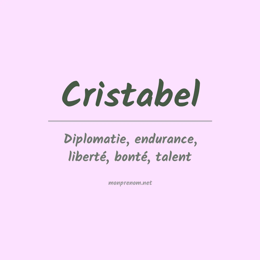 Signification du prénom Cristabel