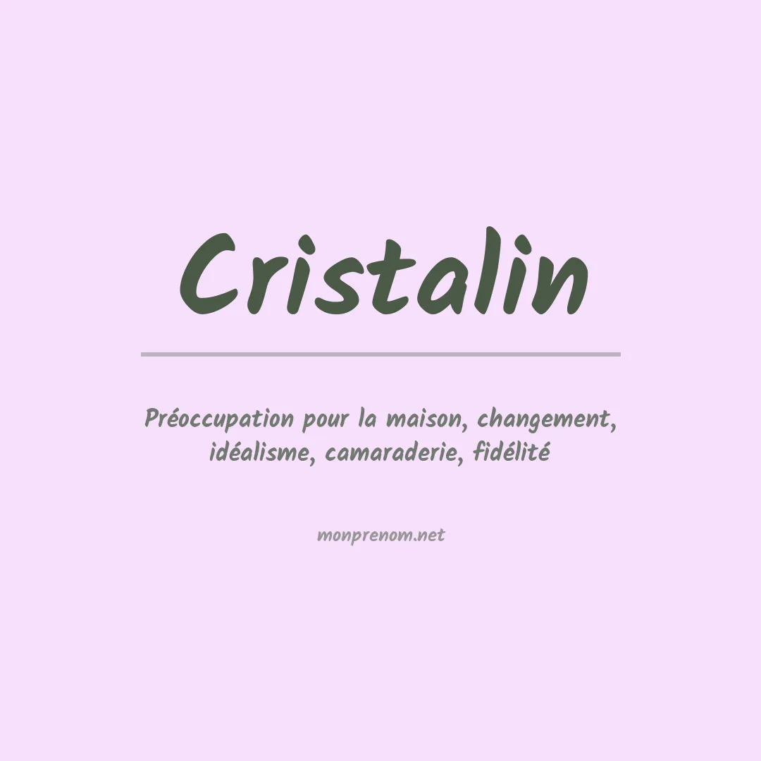 Signification du prénom Cristalin