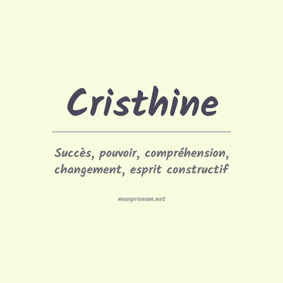 Signification du prénom Cristhine