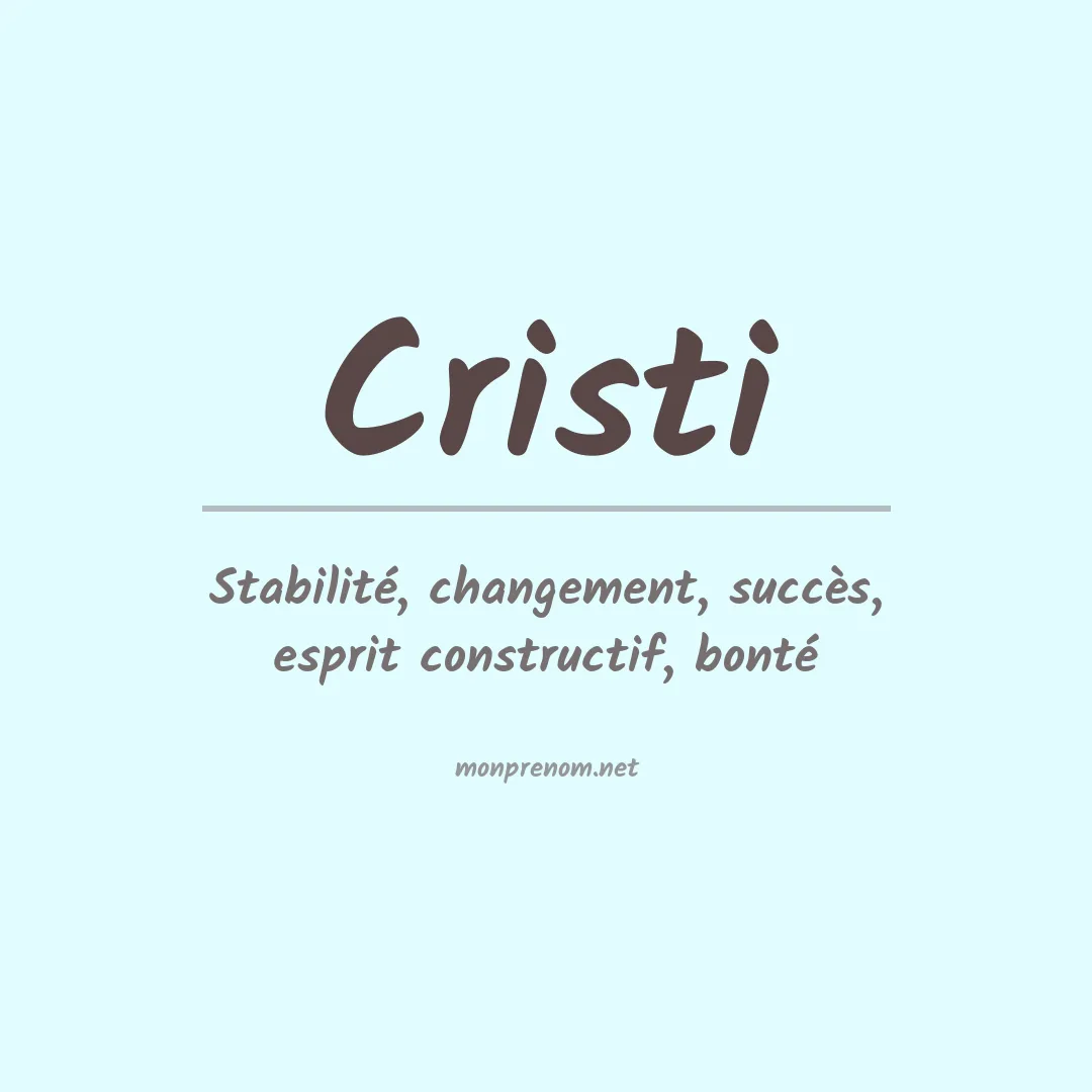 Prénom Cristi