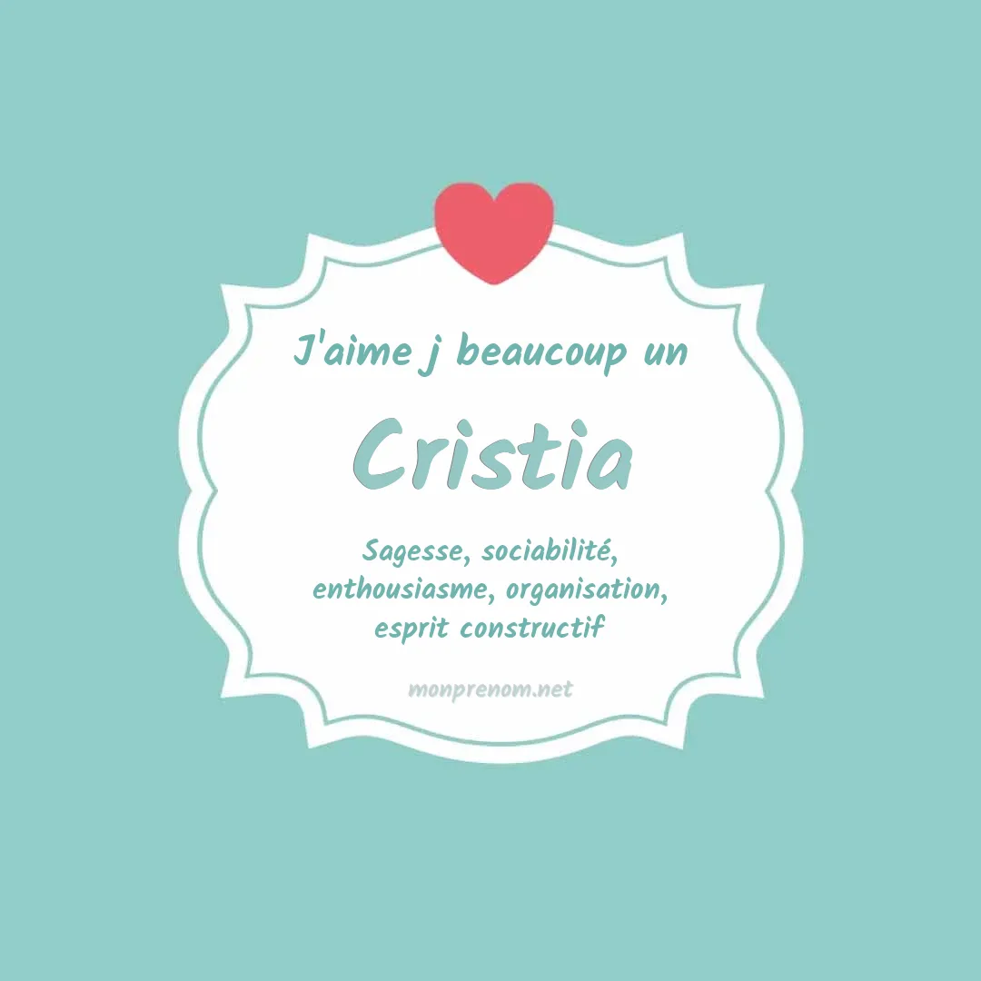 J'aime beaucoup Cristia