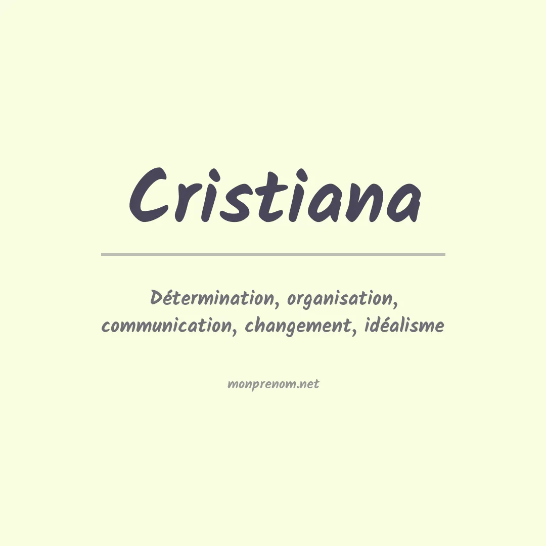 Prénom Cristiana
