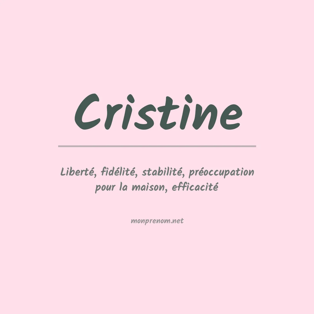 Signification du prénom Cristine