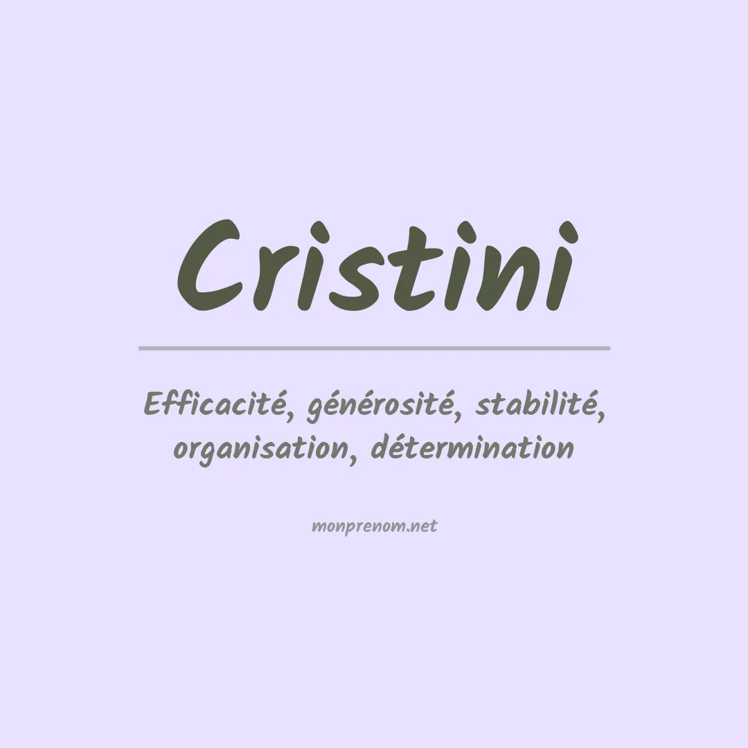 Prénom Cristini