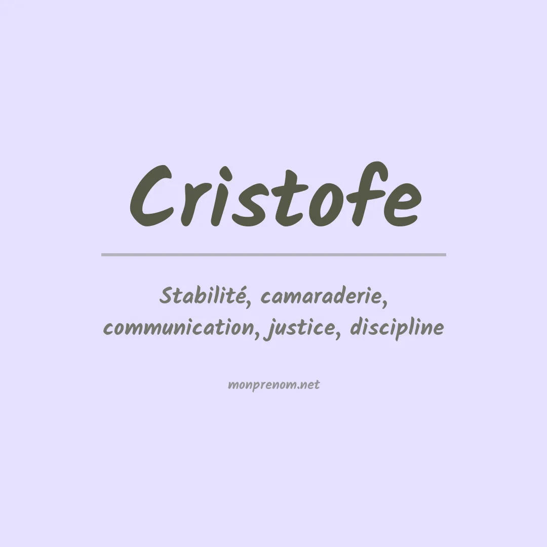 Prénom Cristofe