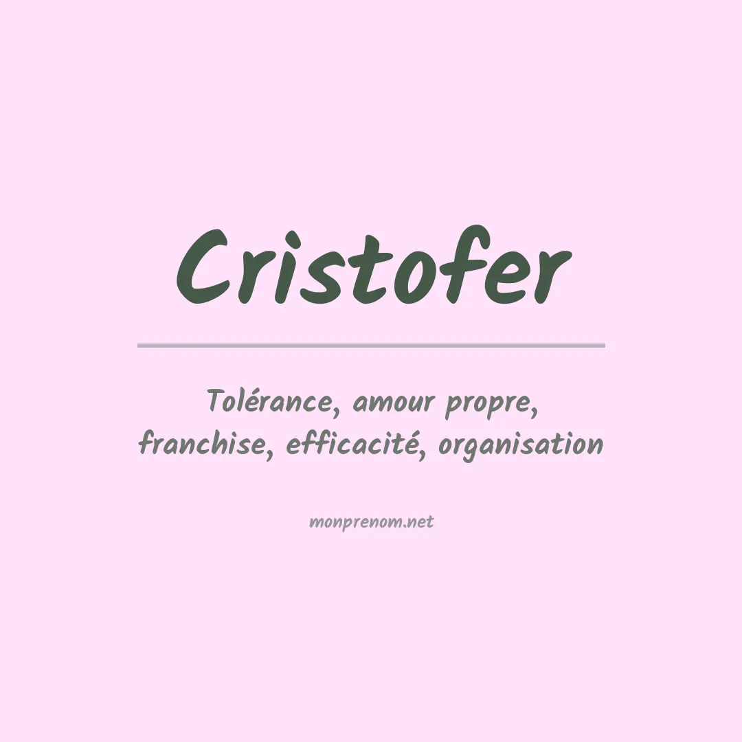 Prénom Cristofer