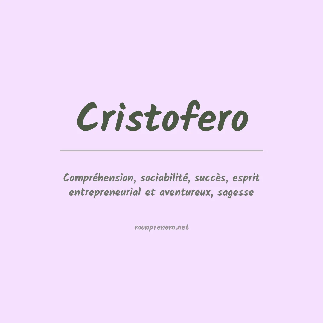 Prénom Cristofero