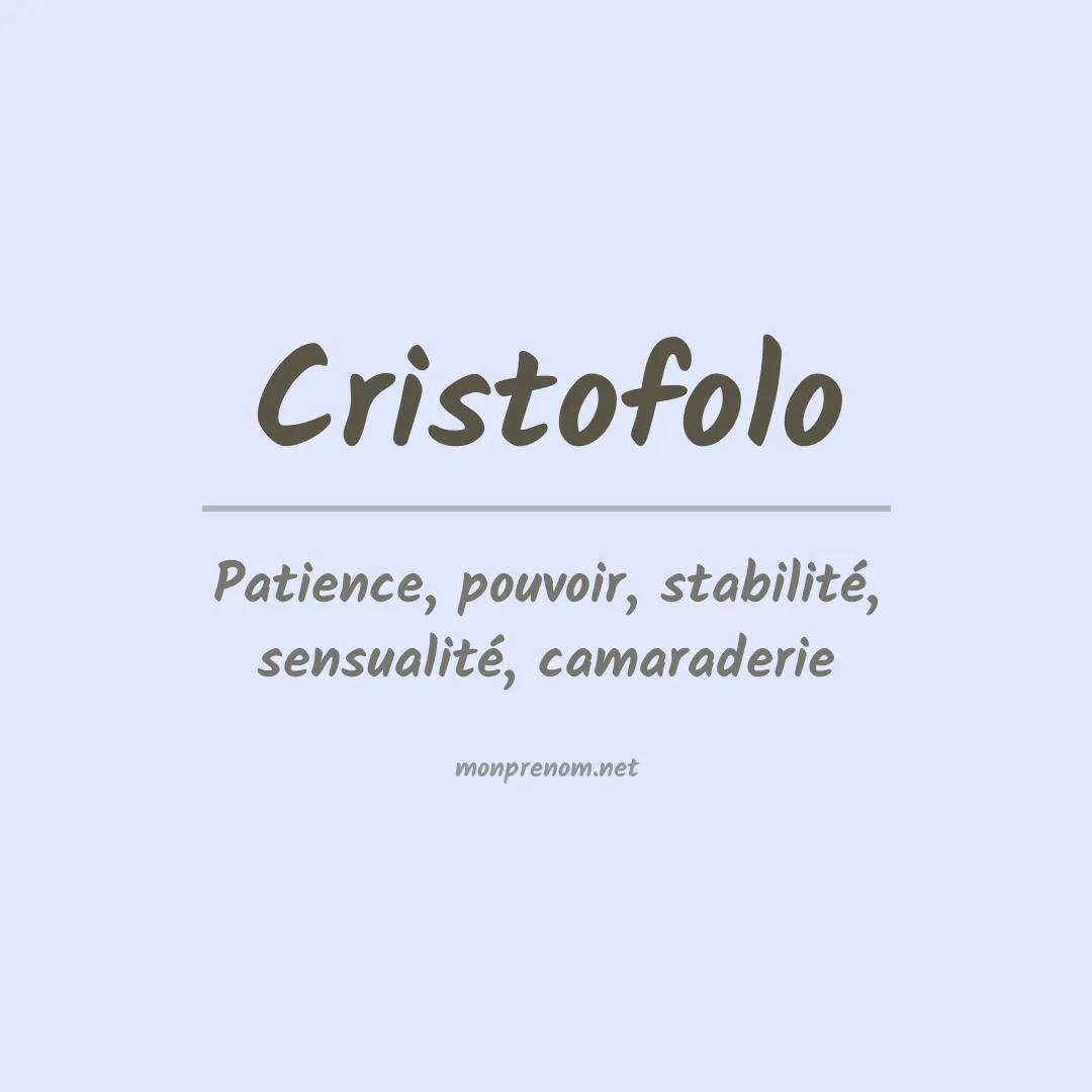 Prénom Cristofolo