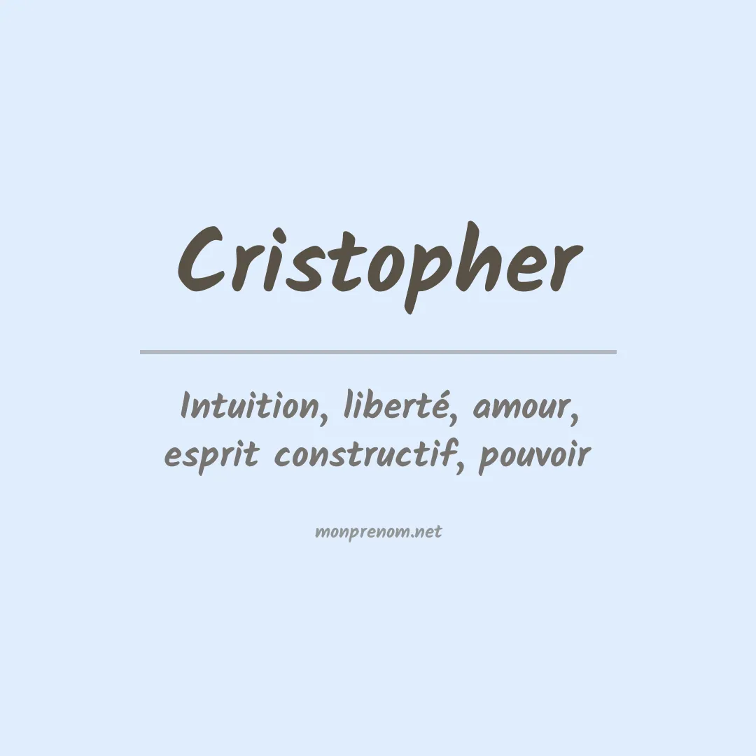 Prénom Cristopher