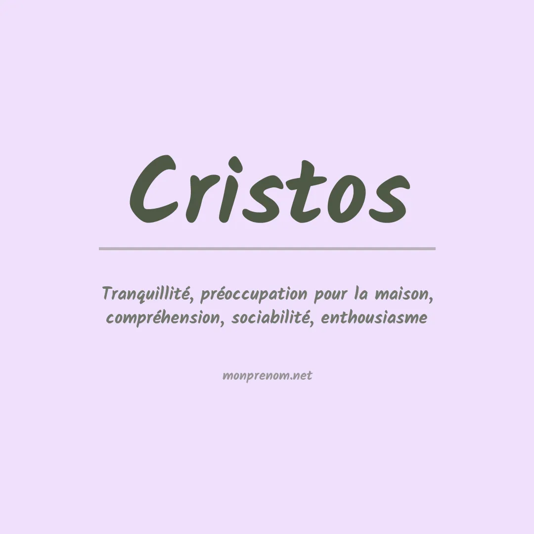 Signification du prénom Cristos
