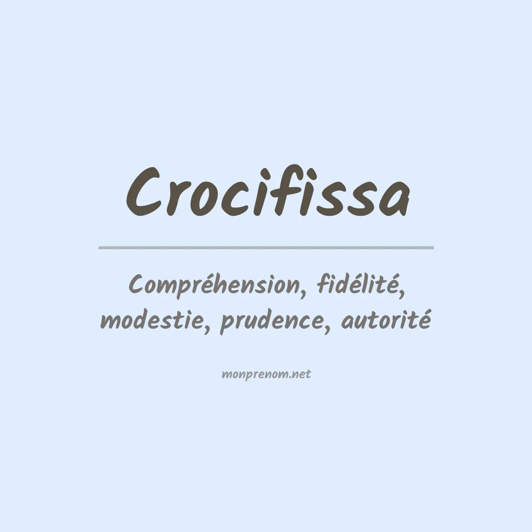 Signification du prénom Crocifissa