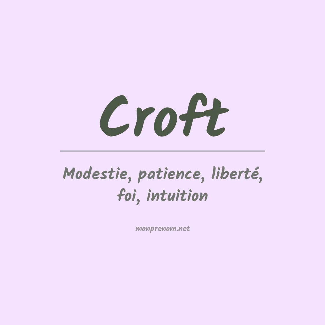 Prénom Croft