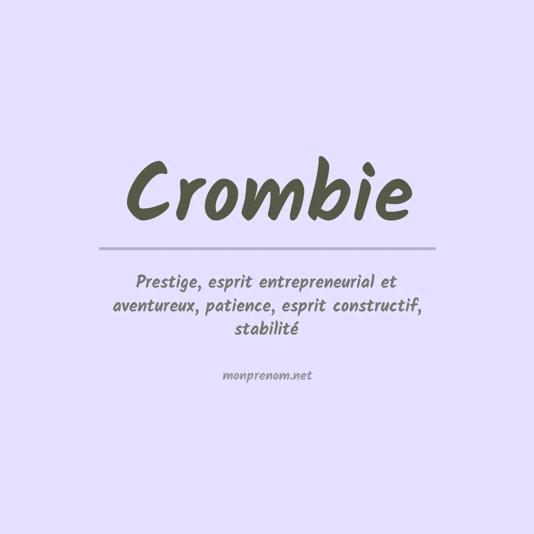 Signification du prénom Crombie