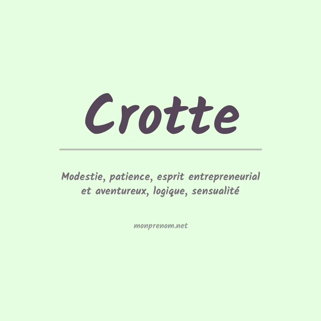 Signification du prénom Crotte
