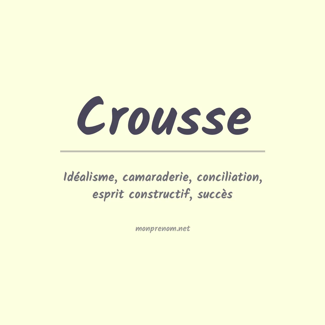 Signification du prénom Crousse