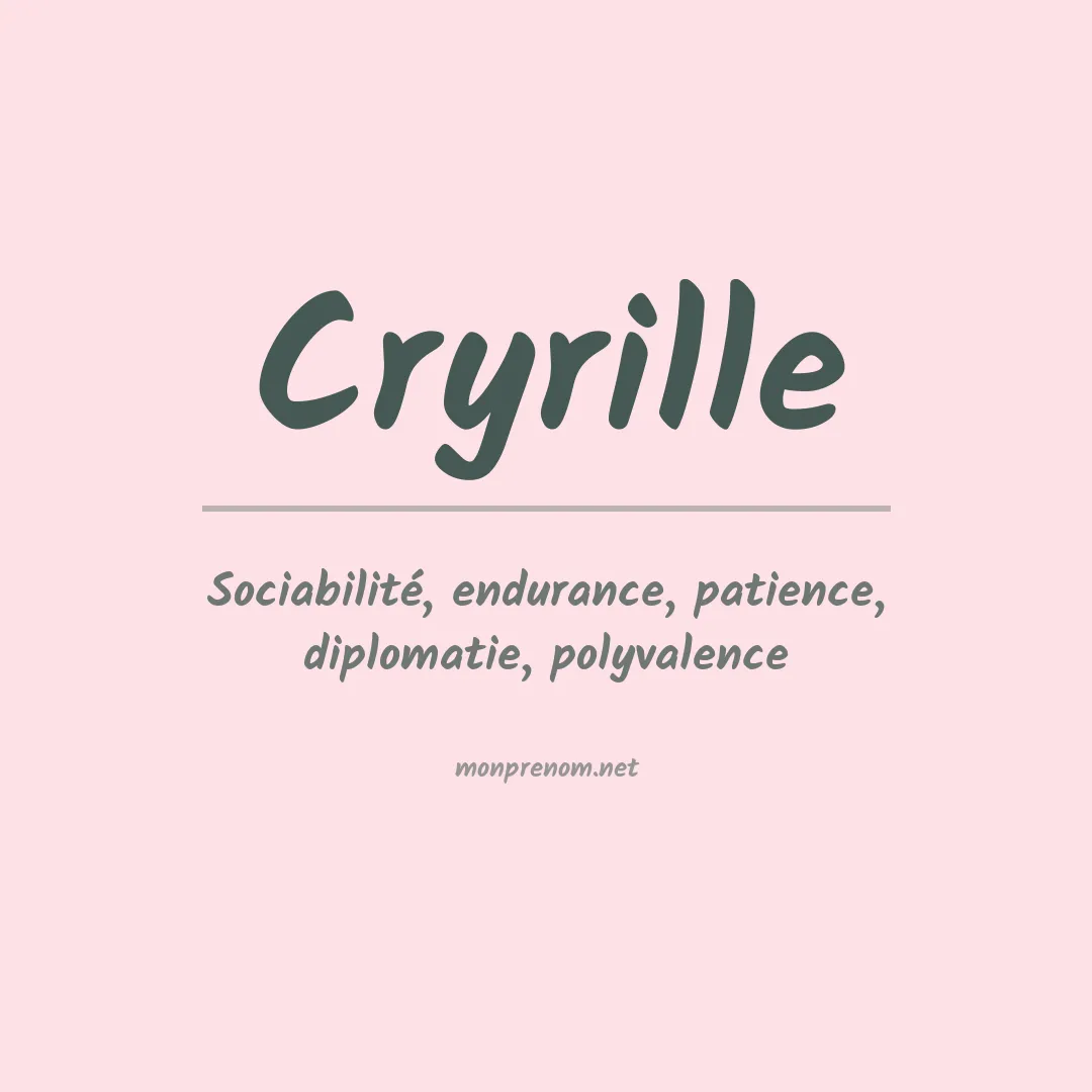 Signification du prénom Cryrille