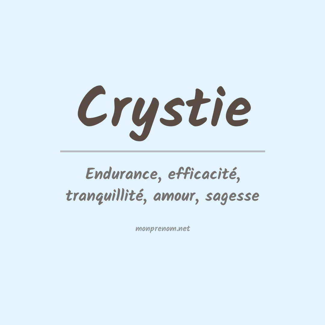 Signification du prénom Crystie