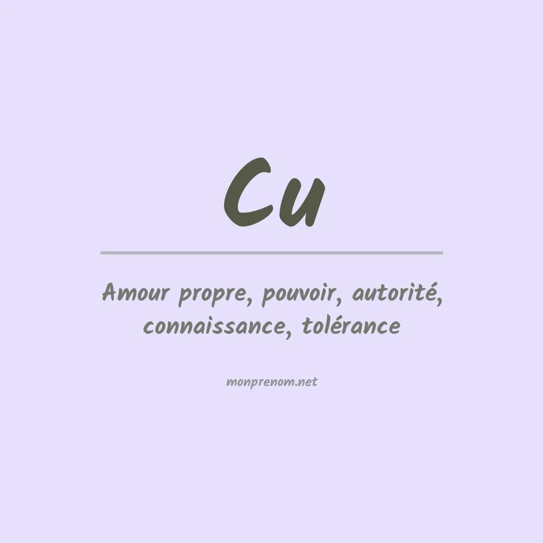 Signification du prénom Cu
