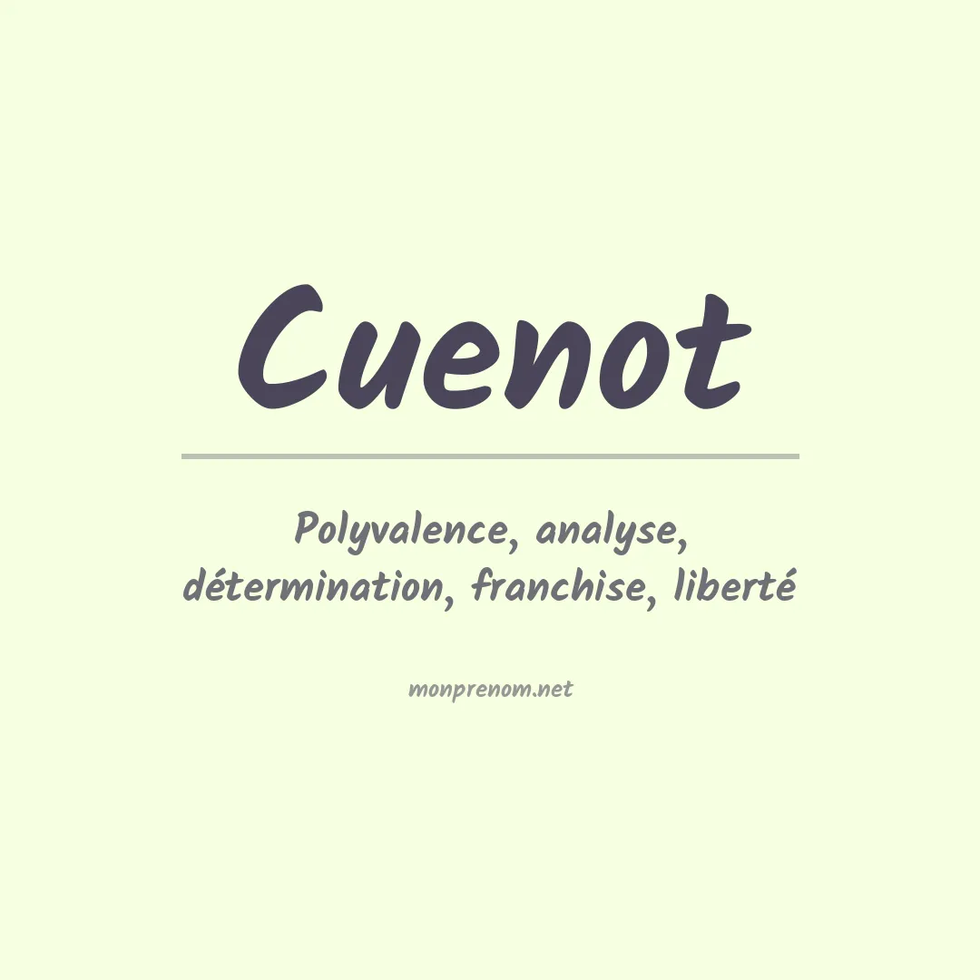 Signification du prénom Cuenot