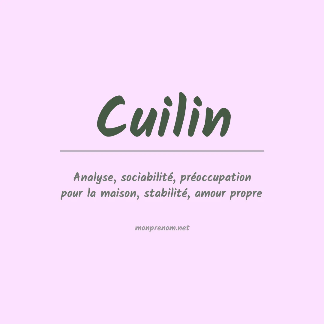 Signification du prénom Cuilin