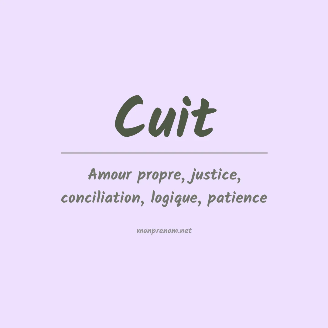 Signification du prénom Cuit