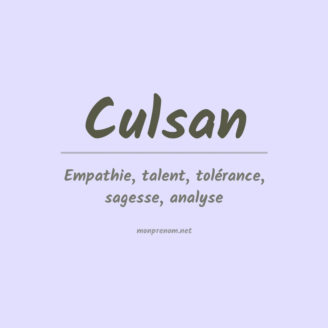 Prénom Culsan