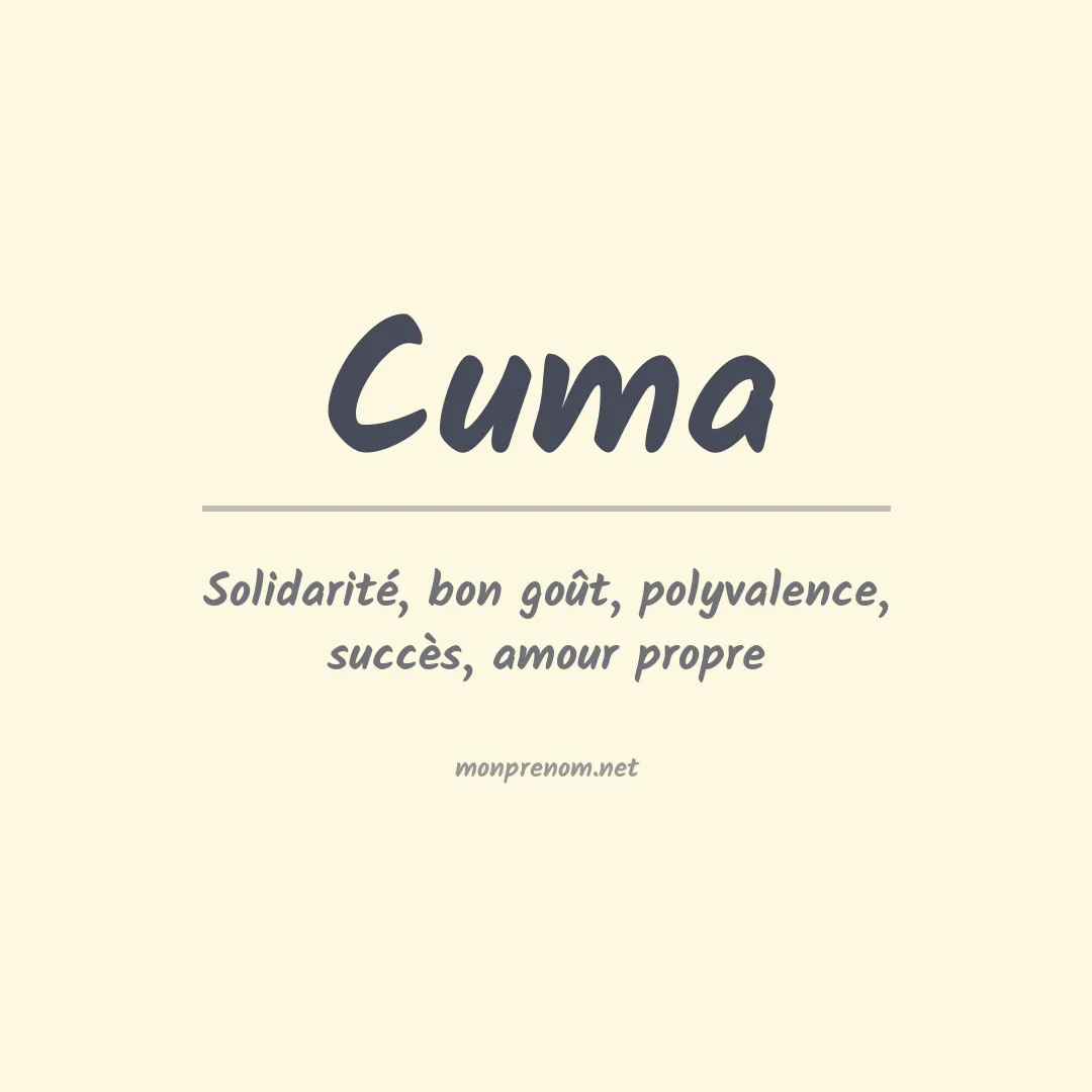 Signification du prénom Cuma