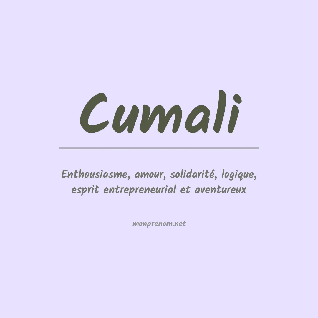 Signification du prénom Cumali