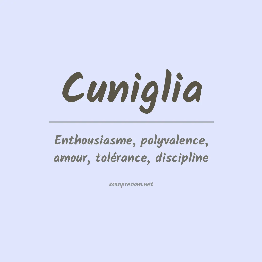 Signification du prénom Cuniglia