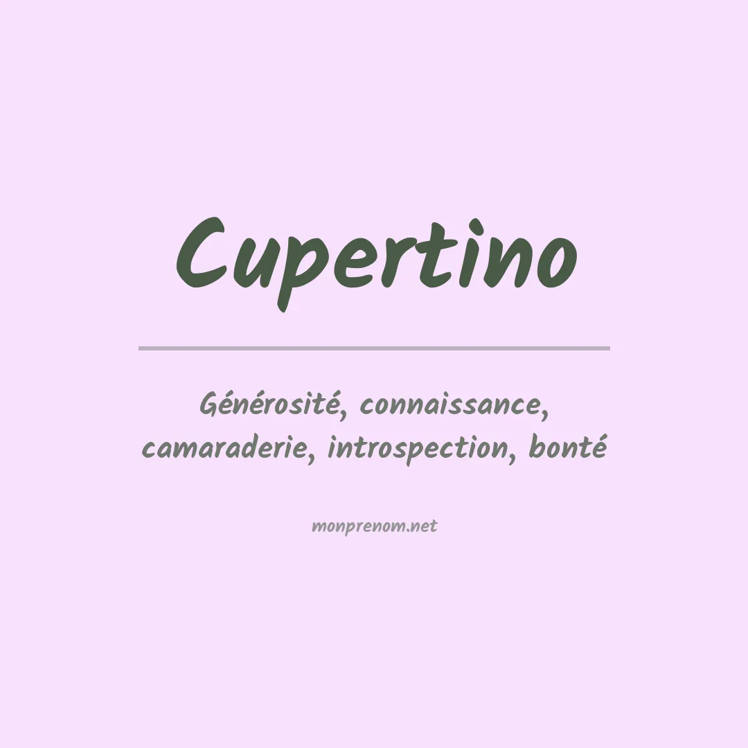 Signification du prénom Cupertino