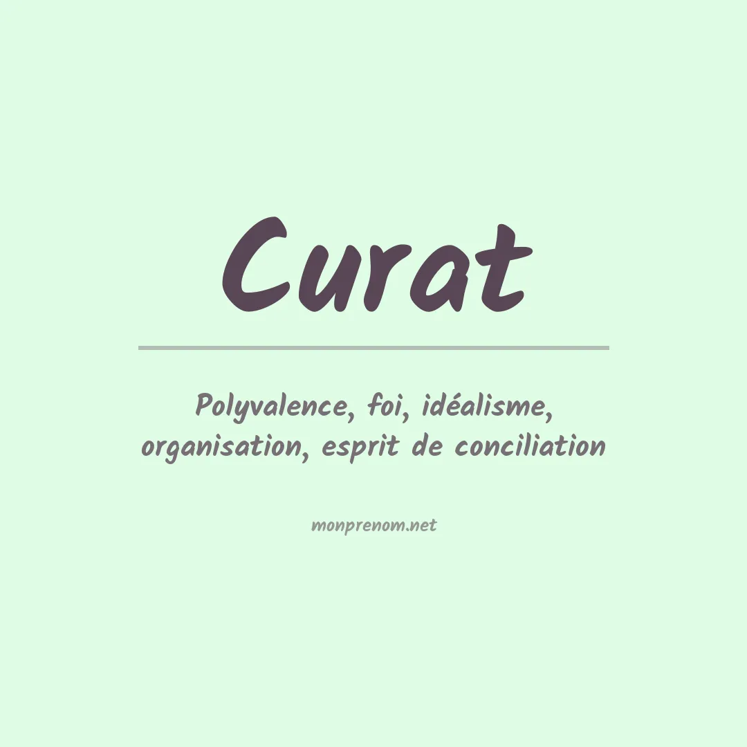 Signification du prénom Curat