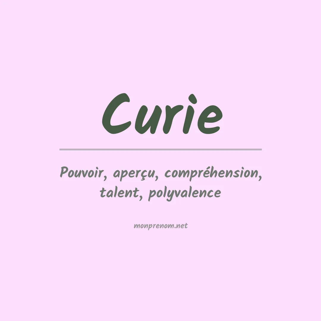 Prénom Curie