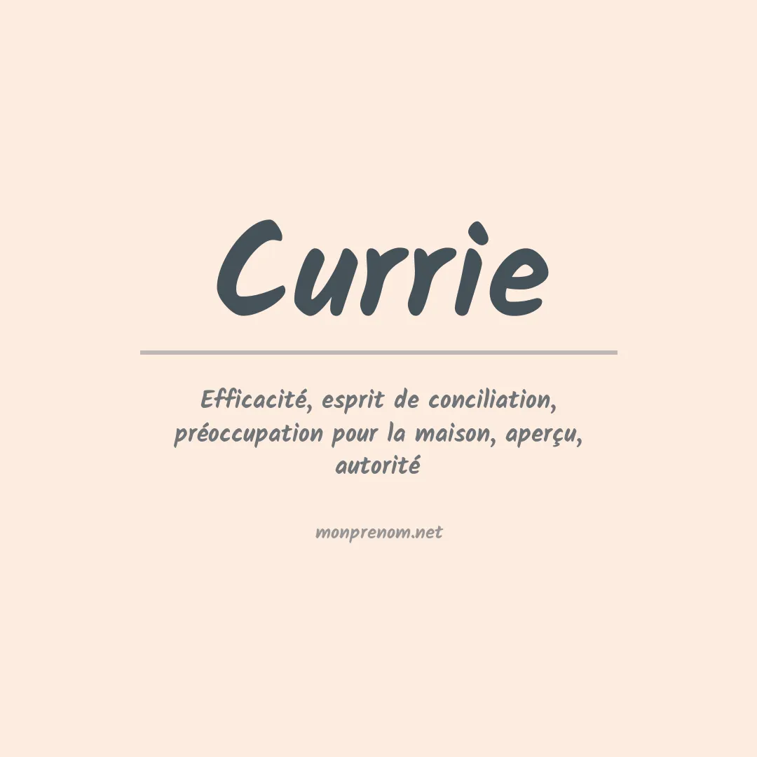 Prénom Currie