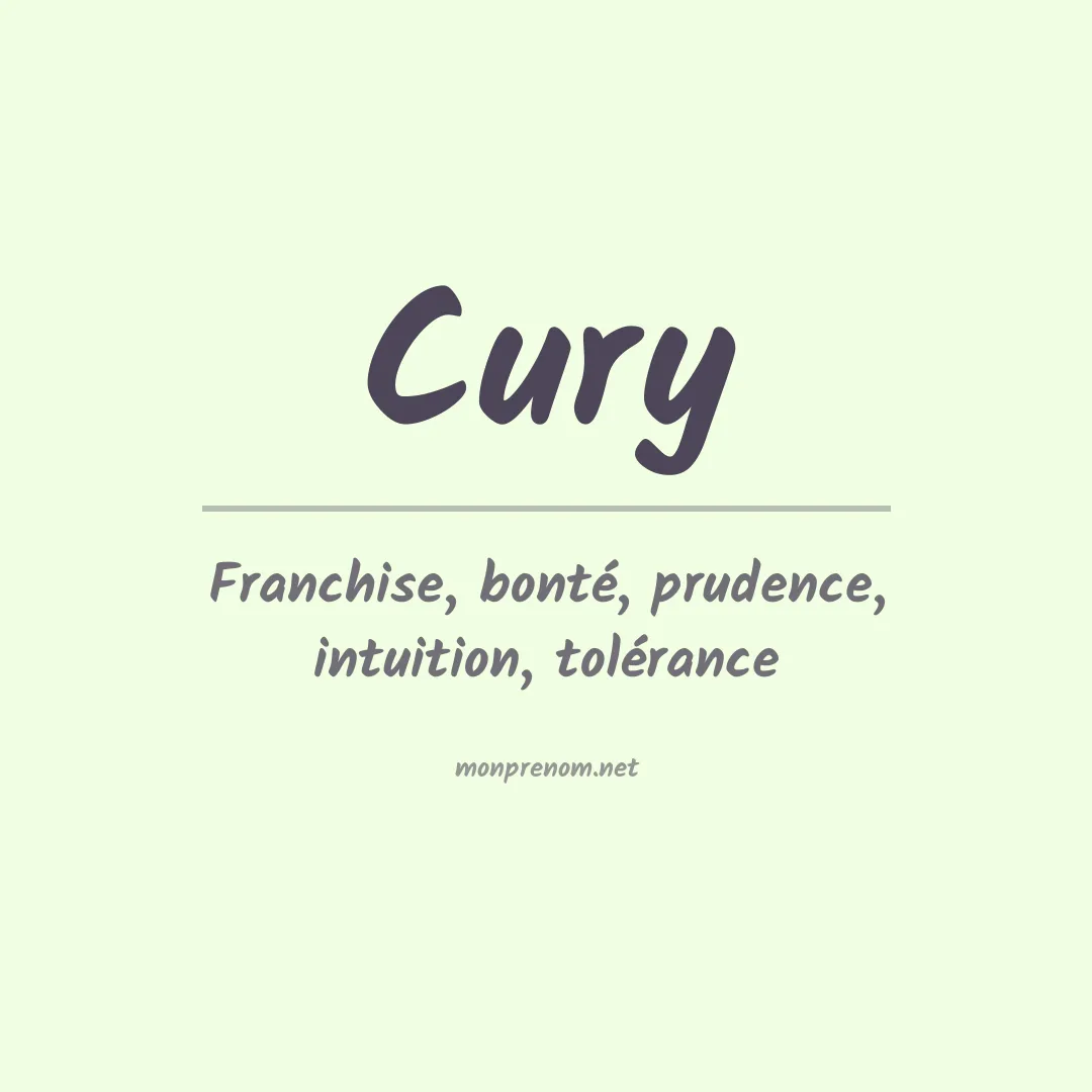 Signification du prénom Cury
