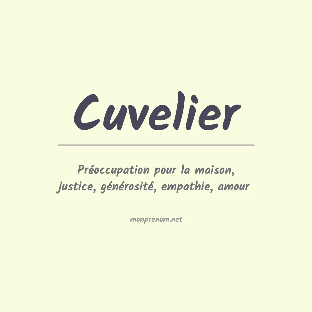 Signification du prénom Cuvelier